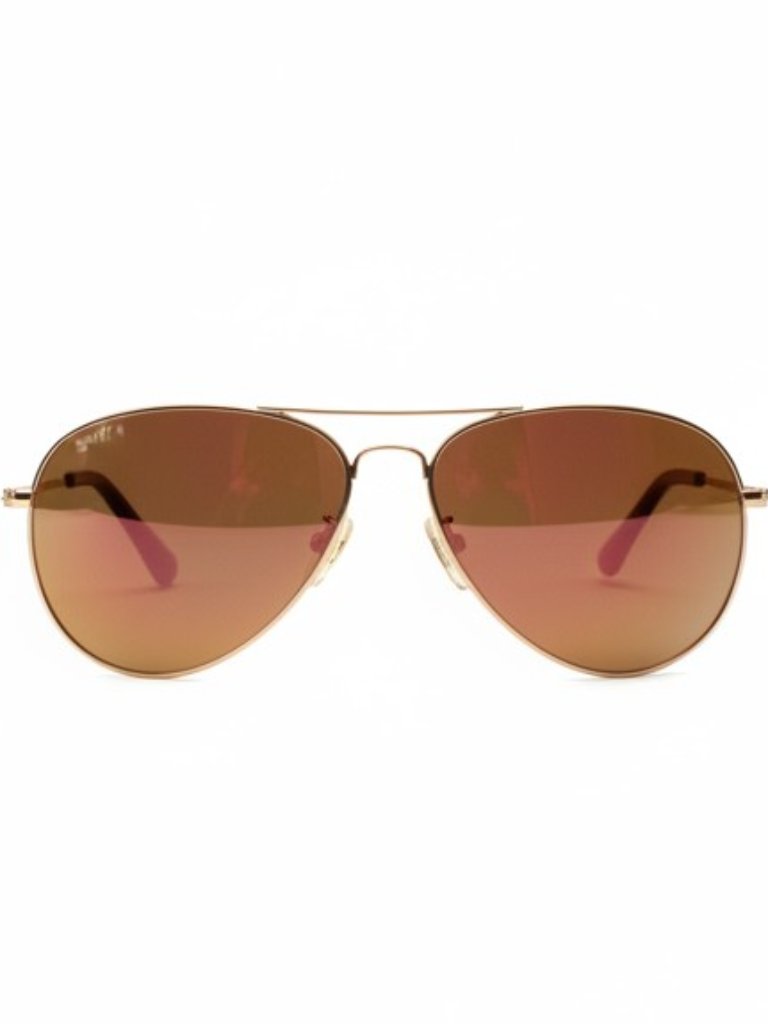 New Smith Optics Langley 2 Rose Gold Polarized Aviator Sunglasses
